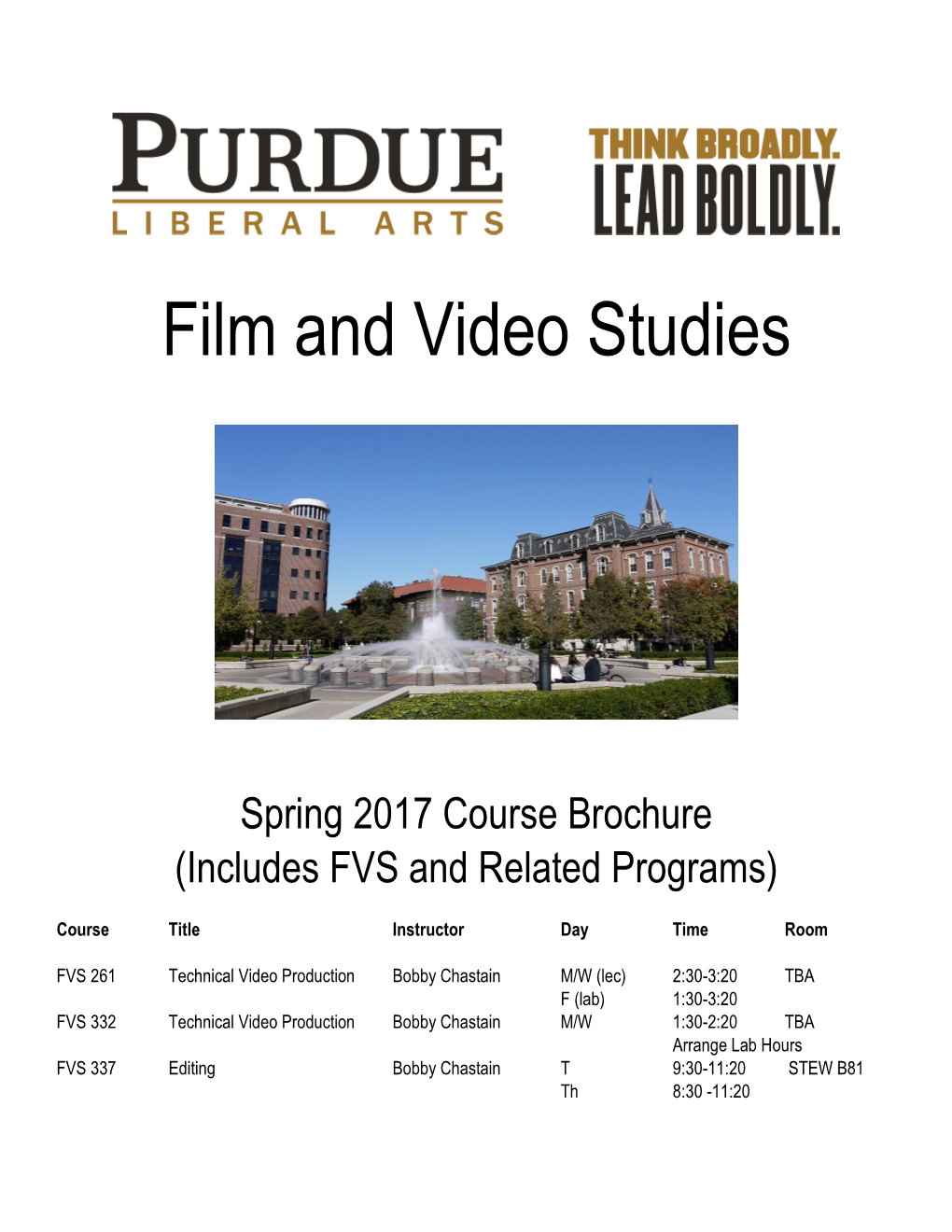 Film and Video Studies