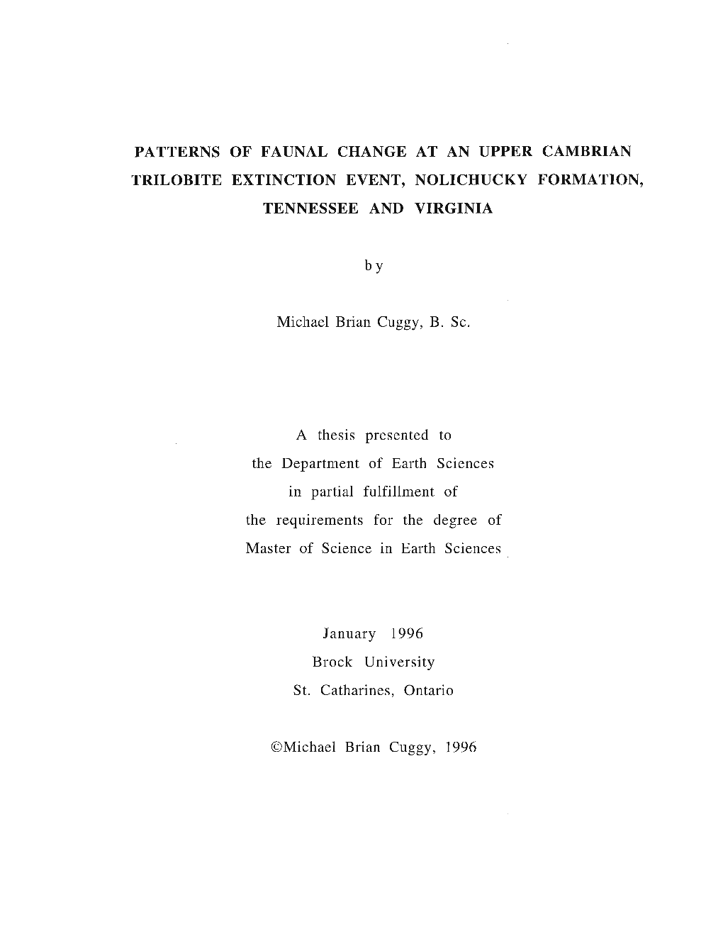 Patterns of Faunal Change at an Upper Cambrian Trilobite Extinction Event, Nolichucky Formation, Tennessee and Virginia