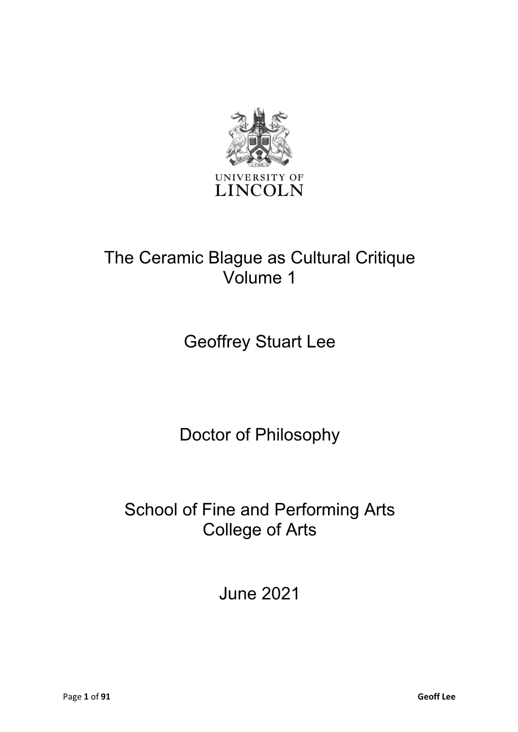 The Ceramic Blague As Cultural Critique Volume 1 Geoffrey Stuart