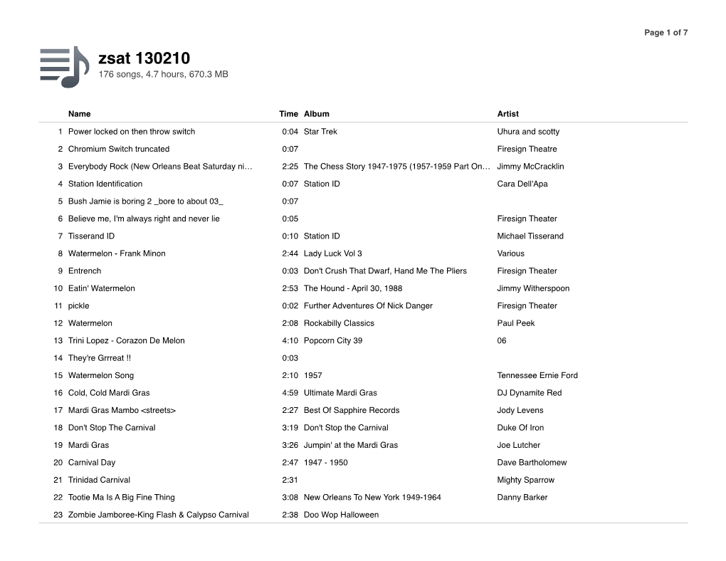 Zsat 130210 176 Songs, 4.7 Hours, 670.3 MB