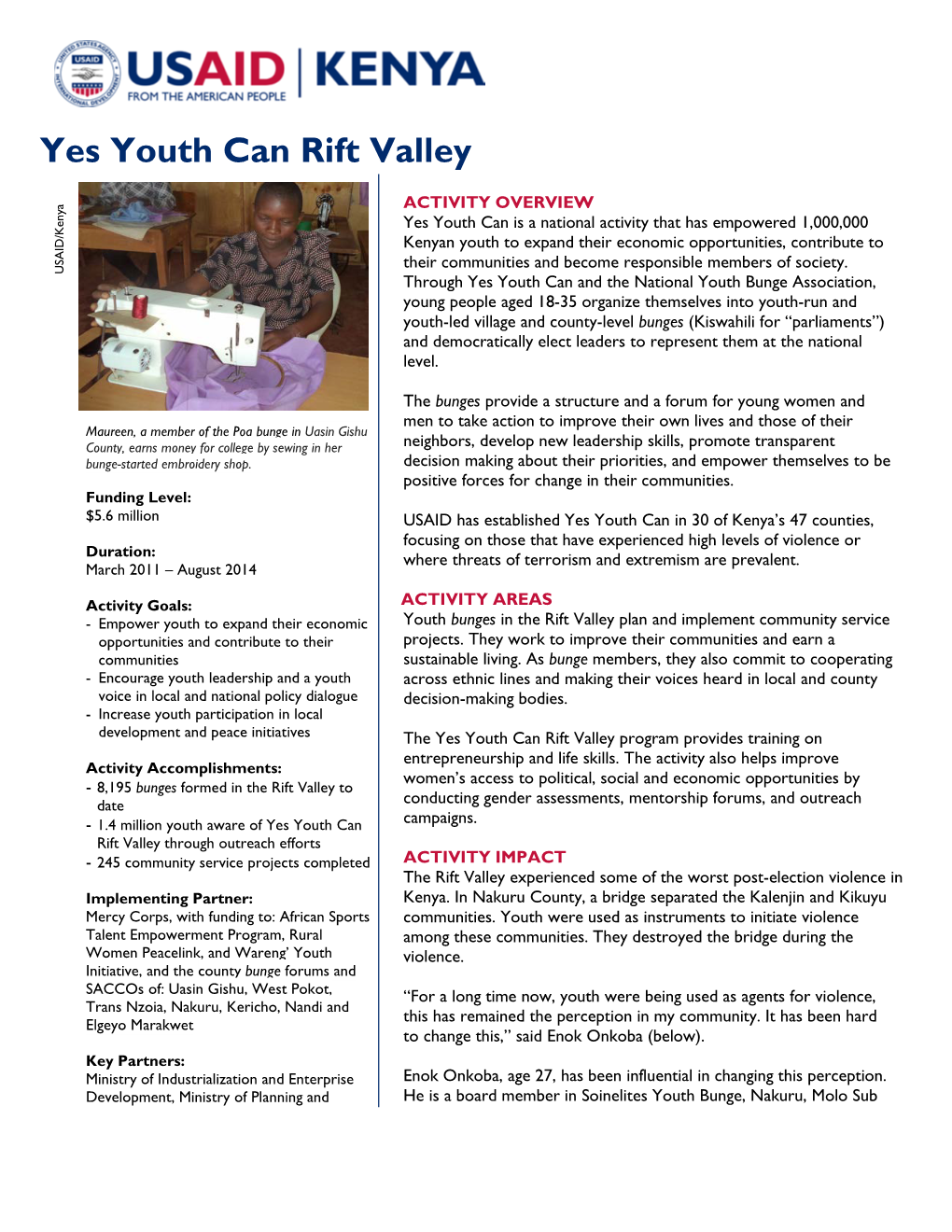 Yes Youth Can Rift Valley