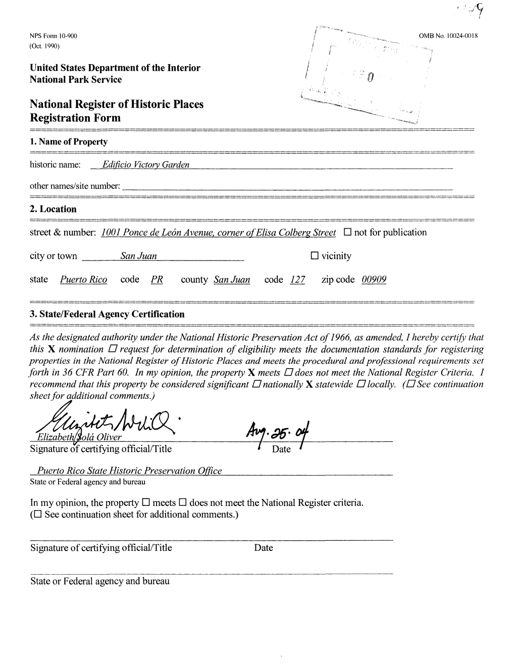 National Register of Historic Places Continuation Sheet