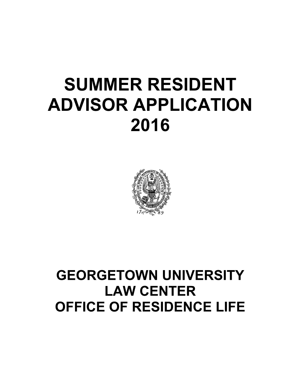 Summer Advisor Application