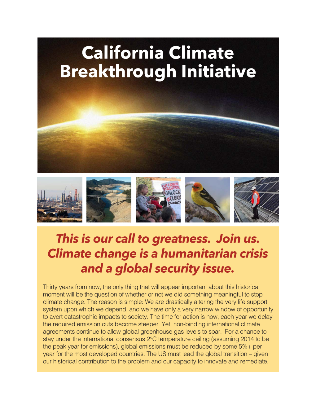 California Climate Breakthrough Initiative