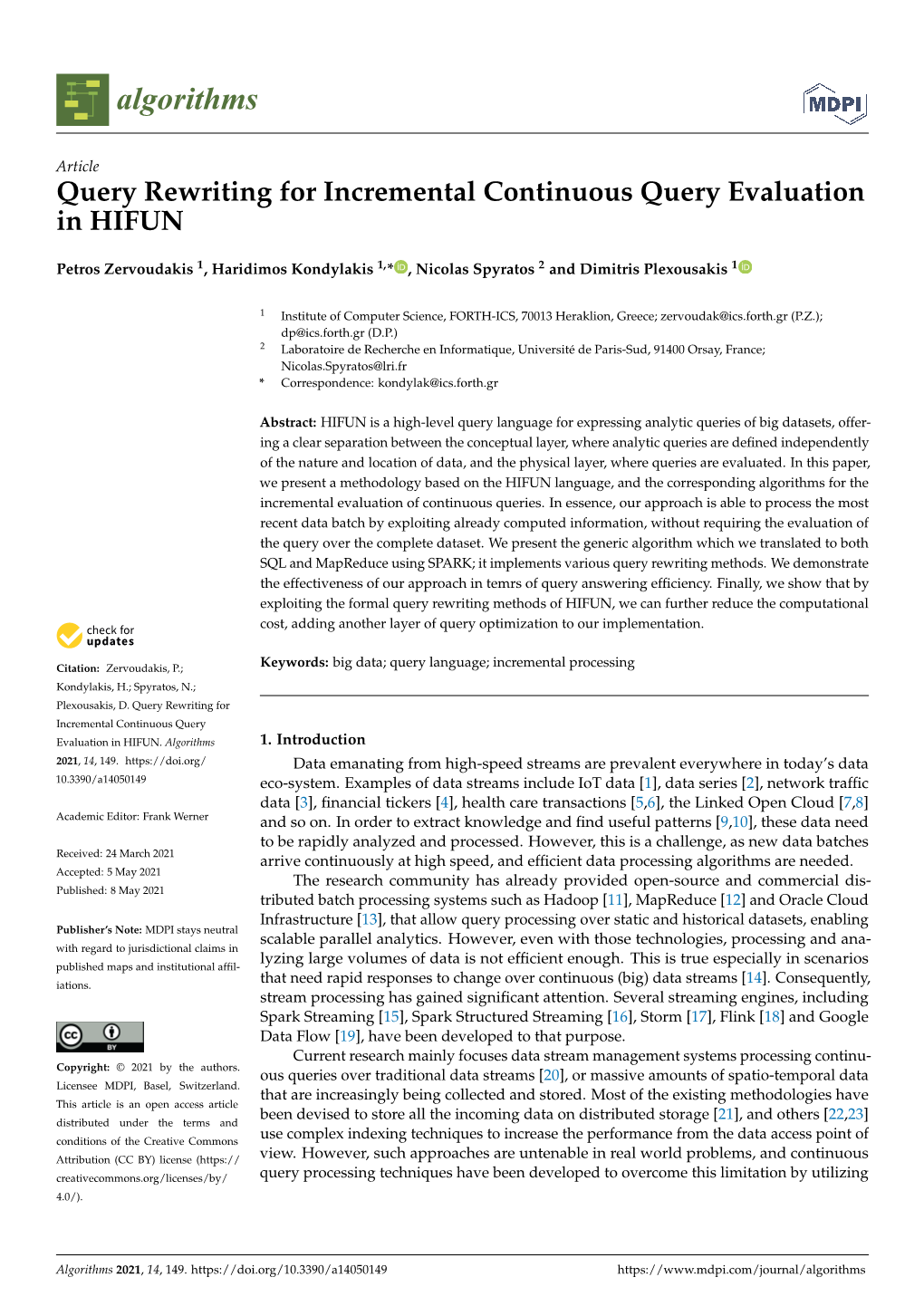 Query Rewriting for Incremental Continuous Query Evaluation in HIFUN