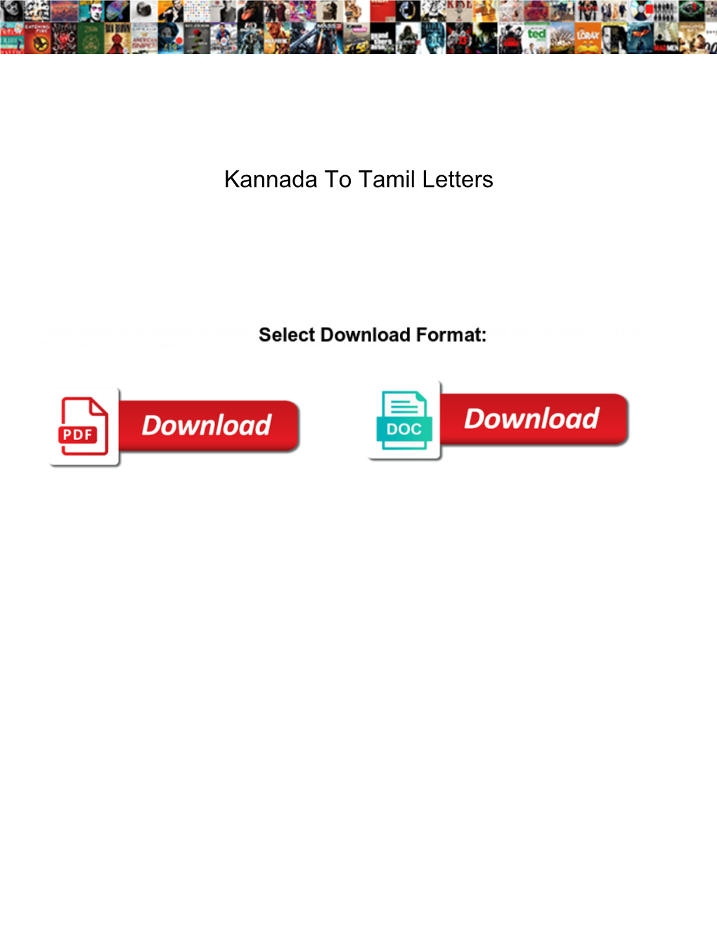 Kannada to Tamil Letters