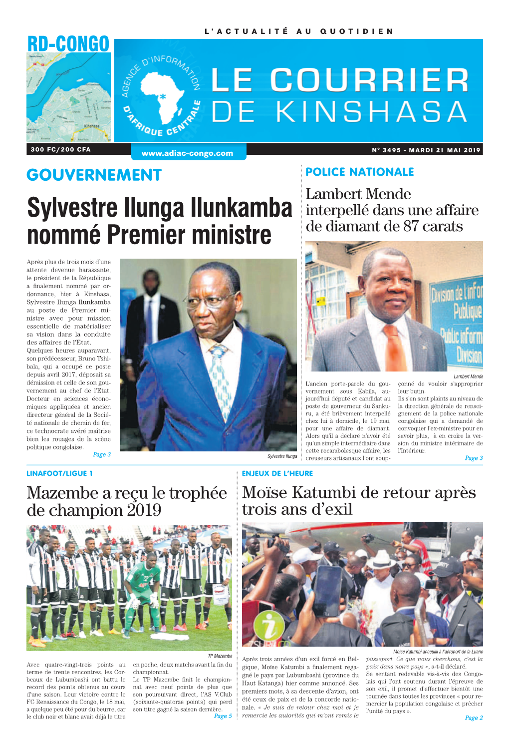 Sylvestre Ilunga Ilunkamba Nommé Premier Ministre