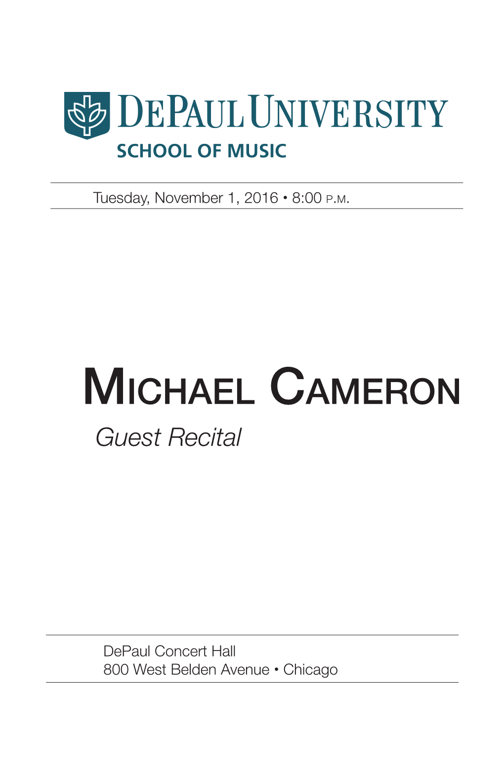 Michael Cameron Guest Recital