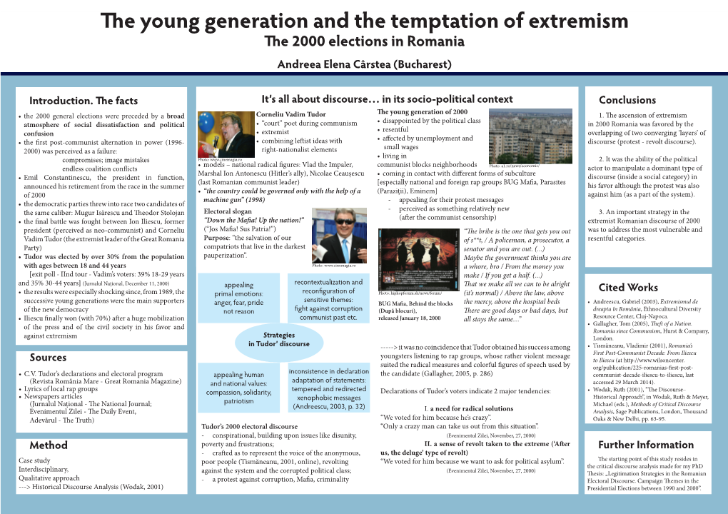 The 2000 Elections in Romania Andreea Elena Cârstea (Bucharest)