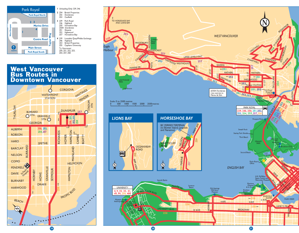 West Vancouver Bus Routes in Downtown Vancouver