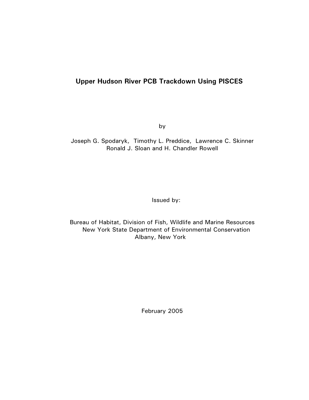 Upper Hudson River PCB Trackdown Using PISCES
