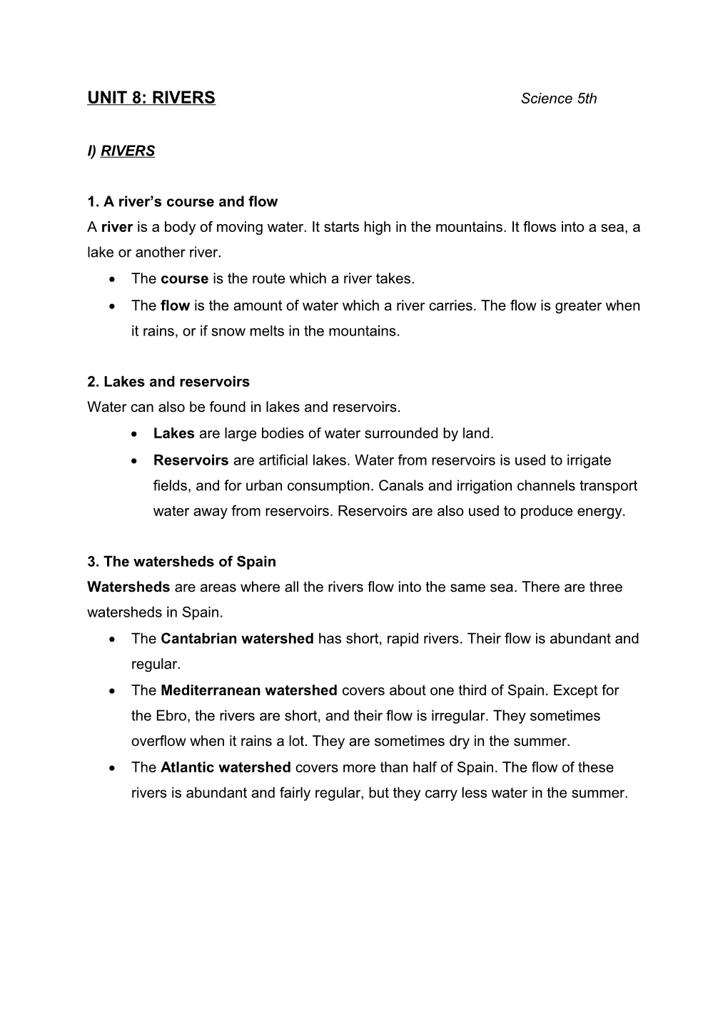 1. a River S Course and Flow