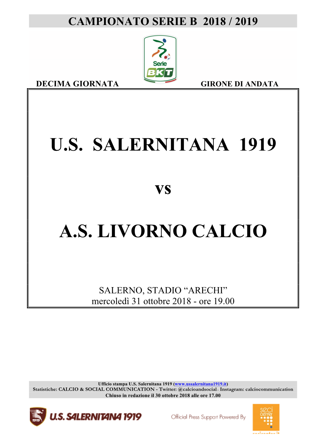 Salernitana-Livorno