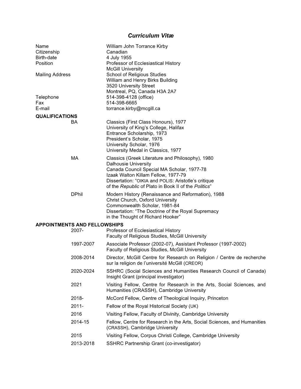 Curriculum Vitae