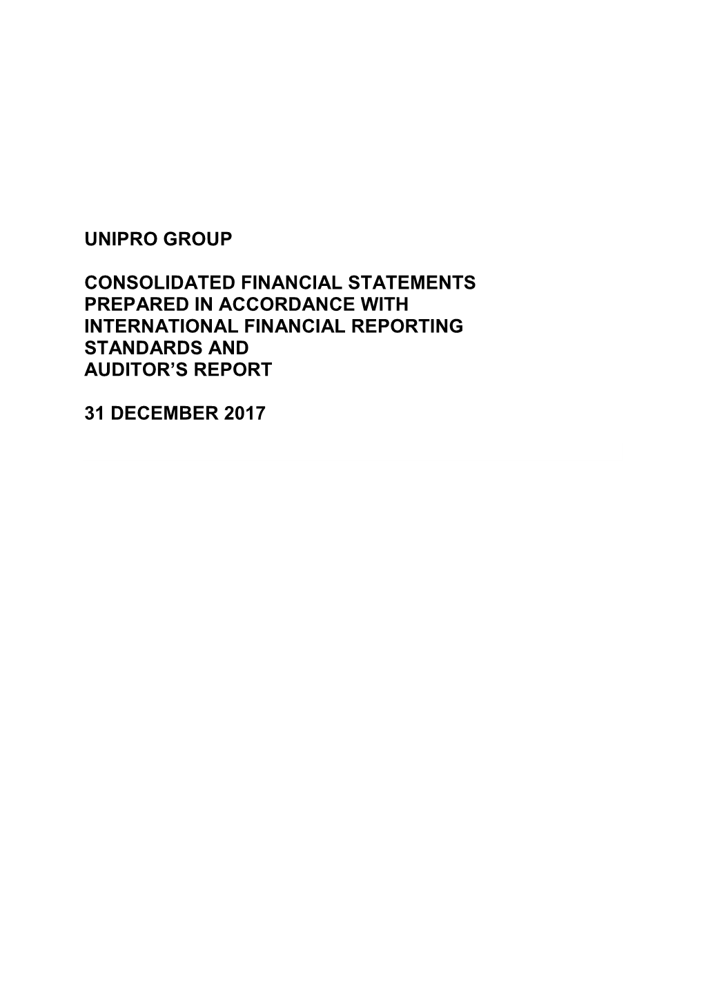 Unipro Group Consolidated Financial