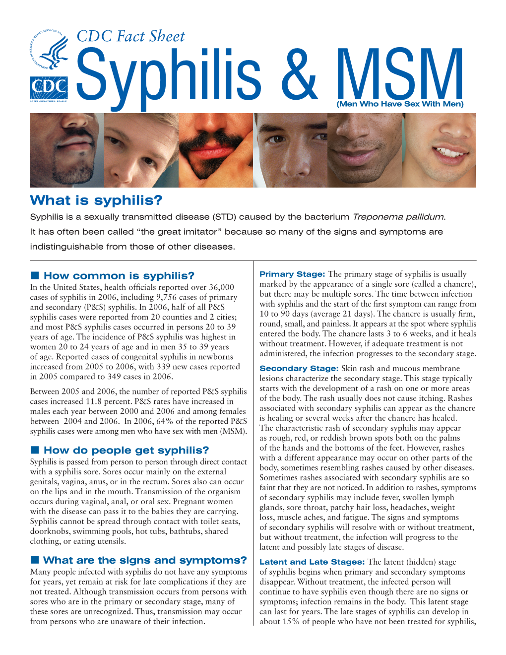 Syphilis and MSM Fact Sheet