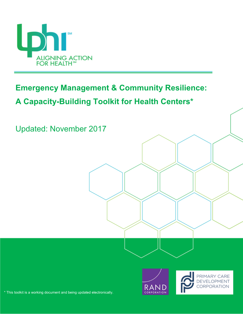 A Capacity-Building Toolkit for Health Centers* Updated: November 2017