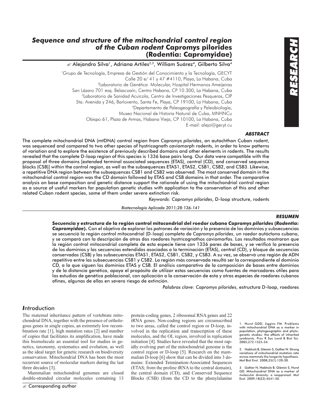 Sequence and Structure of the Mitochondrial Control Region of The