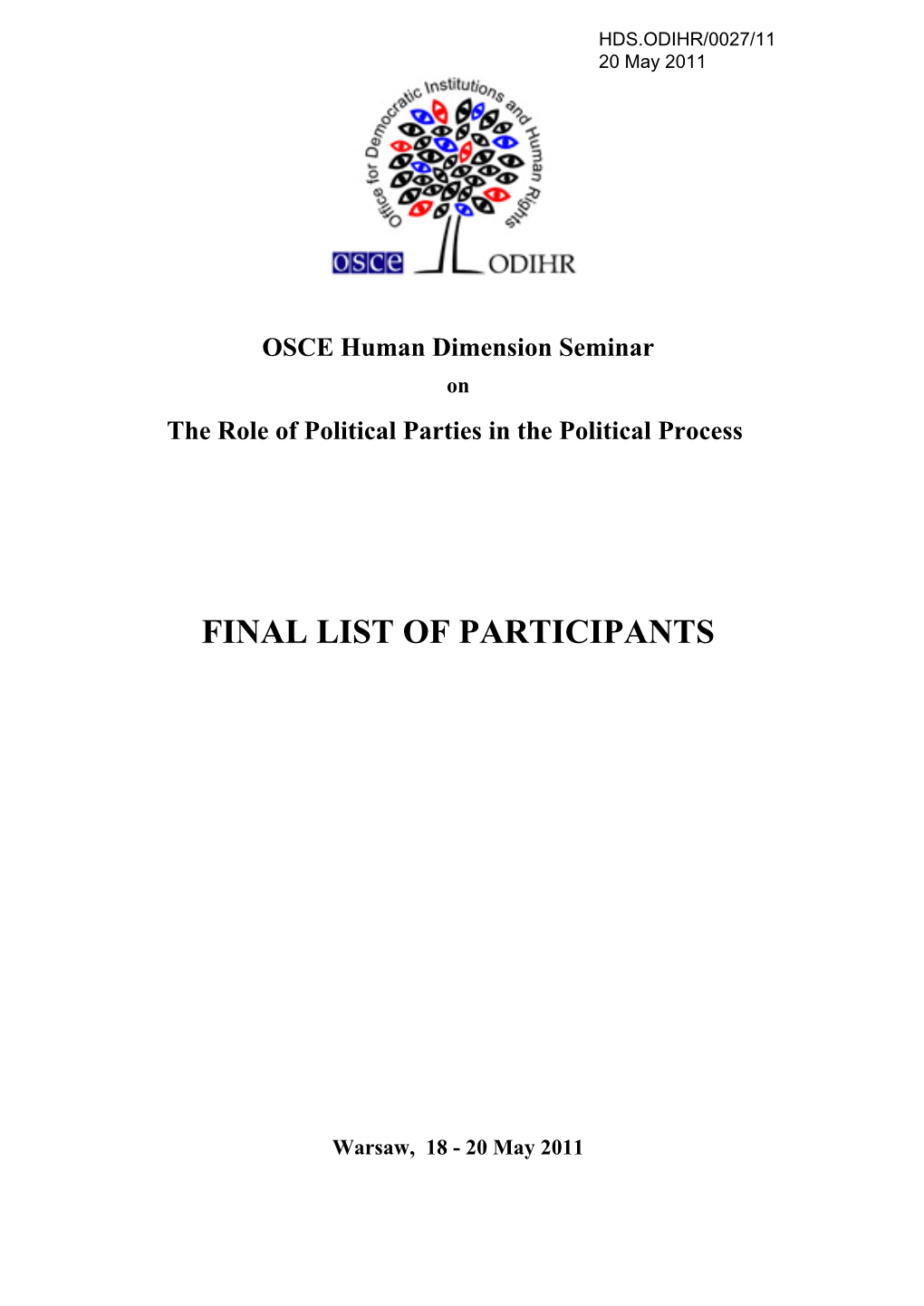 Final List of Participants