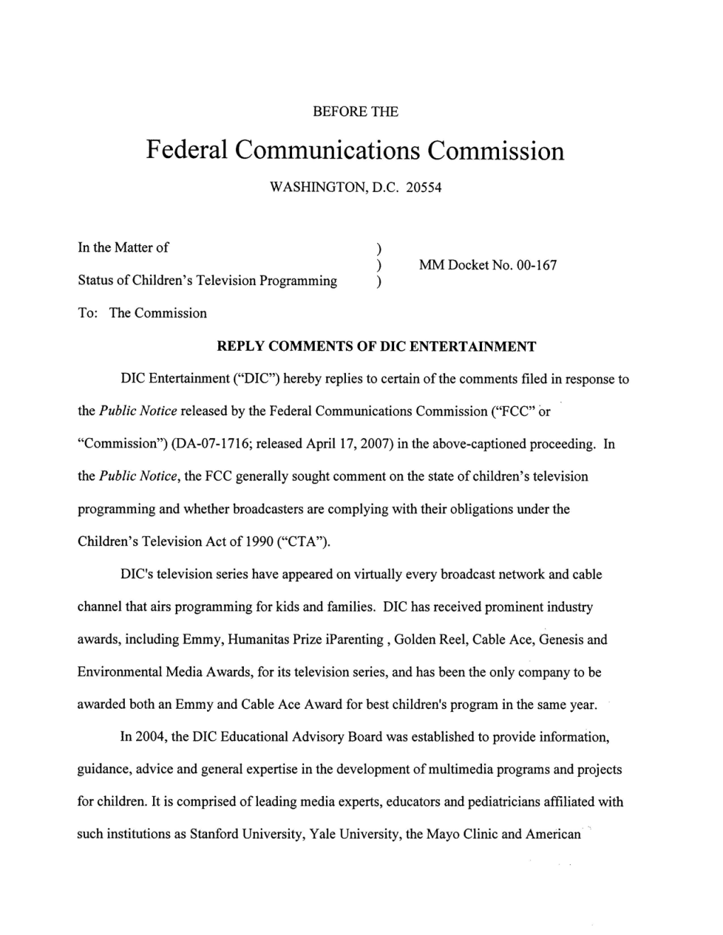 Federal Communications Commission