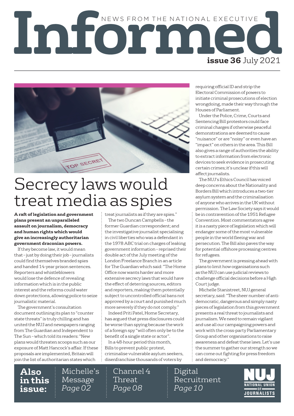 Secrecy Laws Would Treat Media As Spies