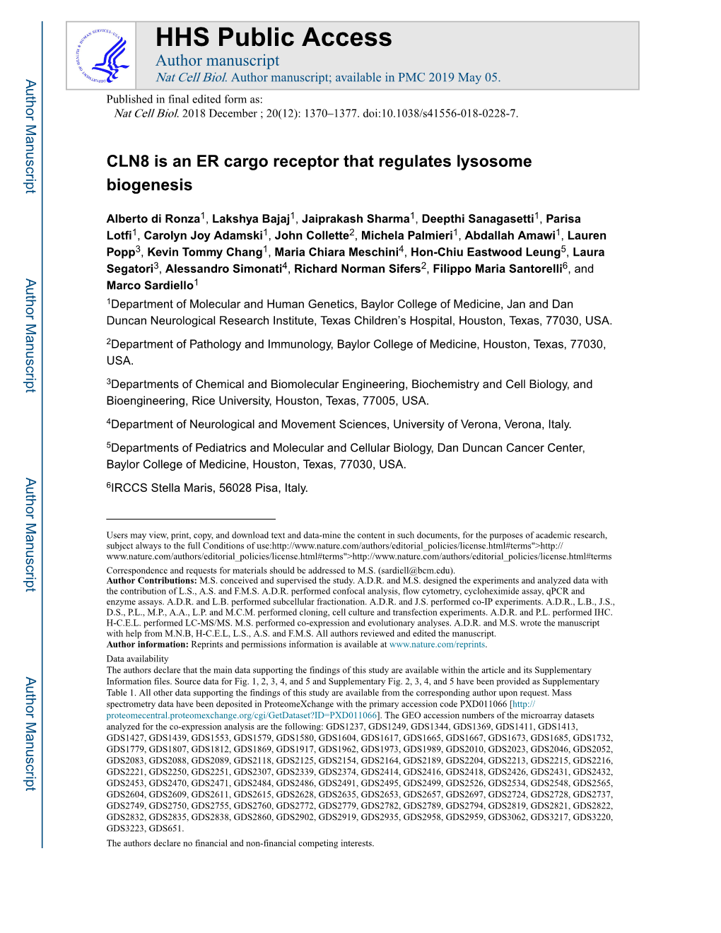 CLN8 Is an ER Cargo Receptor That Regulates Lysosome Biogenesis
