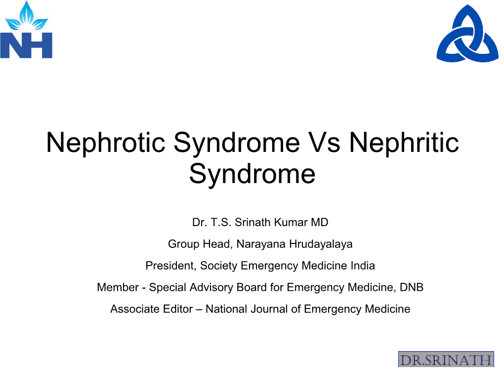 Nephrotic and Nephritic Syndromes