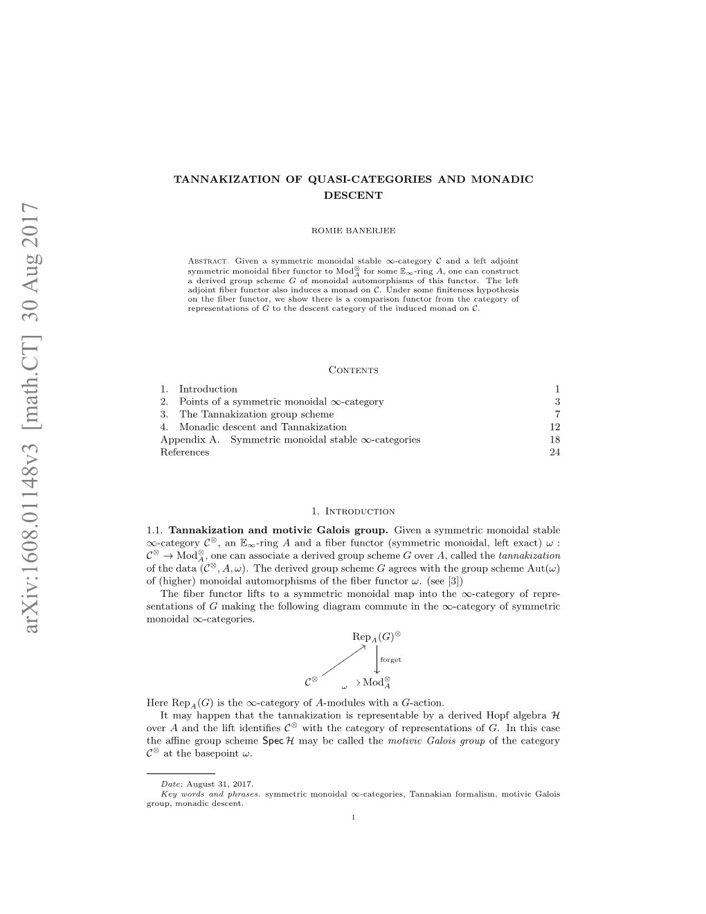 Tannakization of Quasi-Categories and Monadic Descent 3