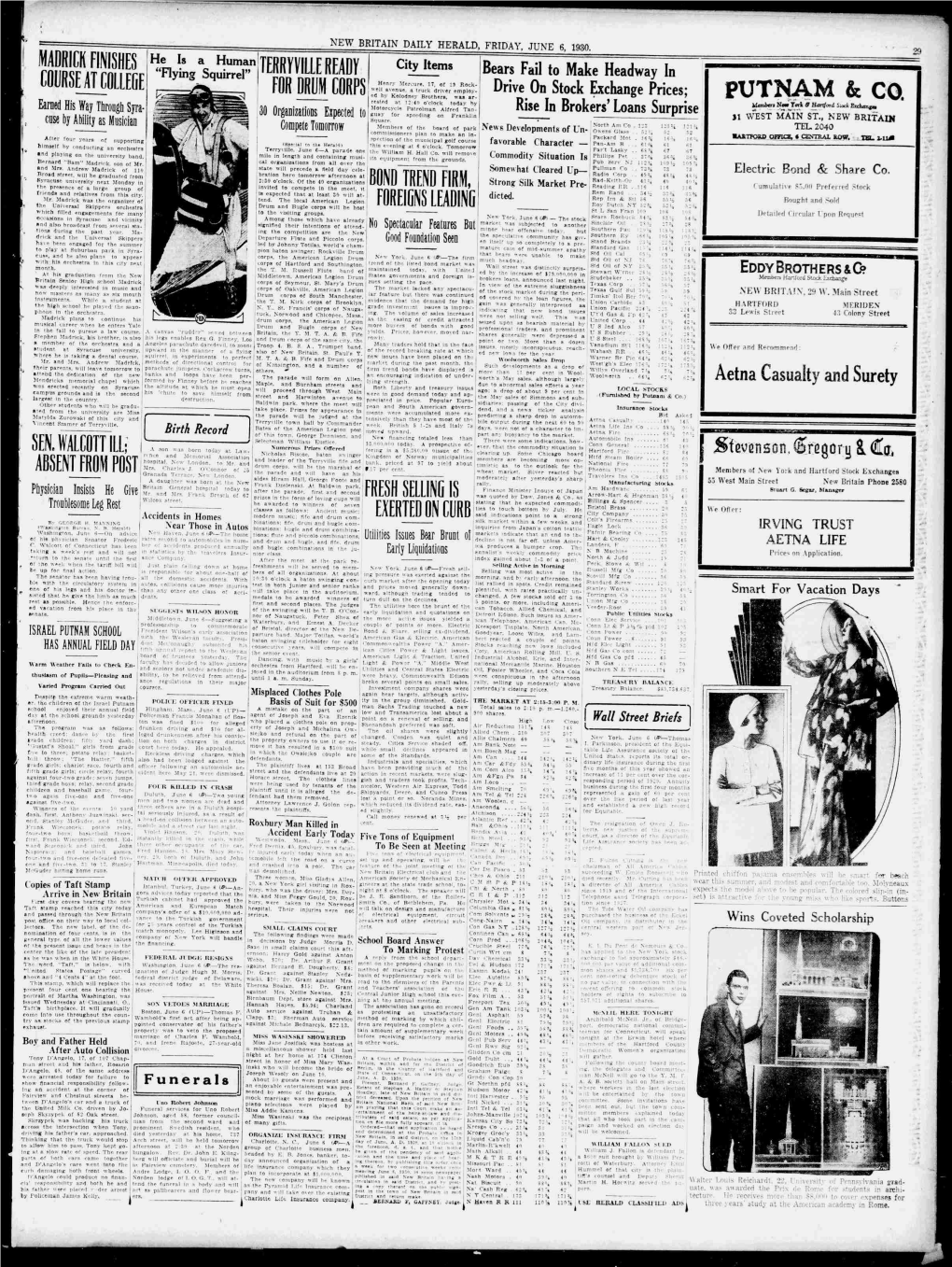 Funerals Stephen Hadley Or Stephen 4 Where Workers the Last Election Ing Accident at the Corner of Hudson Motor 2I 41 41 Sented by Some of the Guests