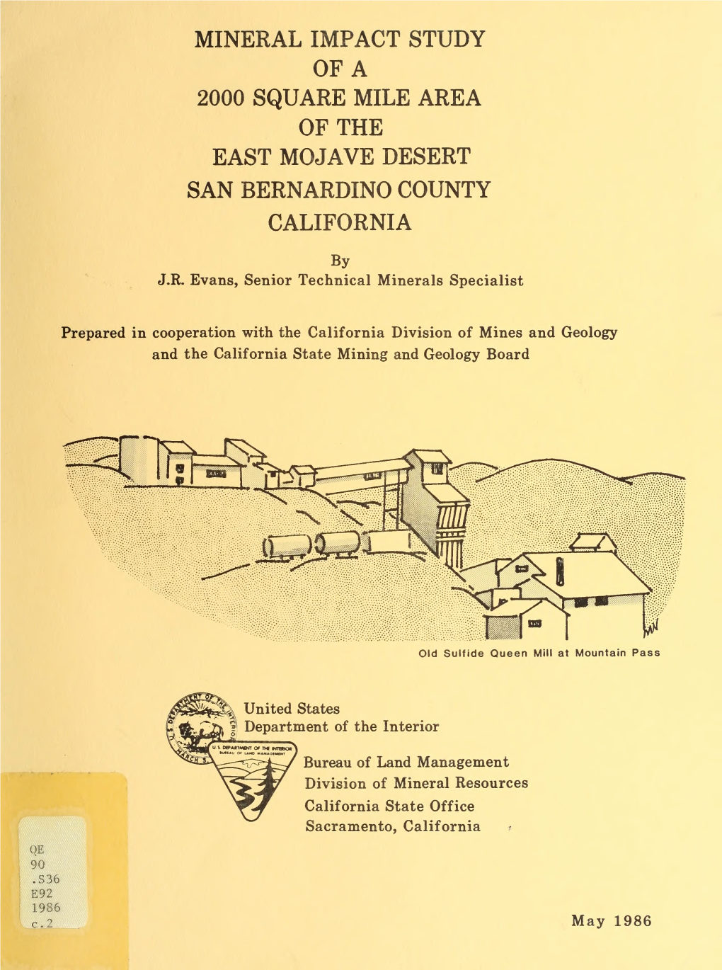 Mineral Impact Study of a 2,000 Square Mile Area of the East Mojave