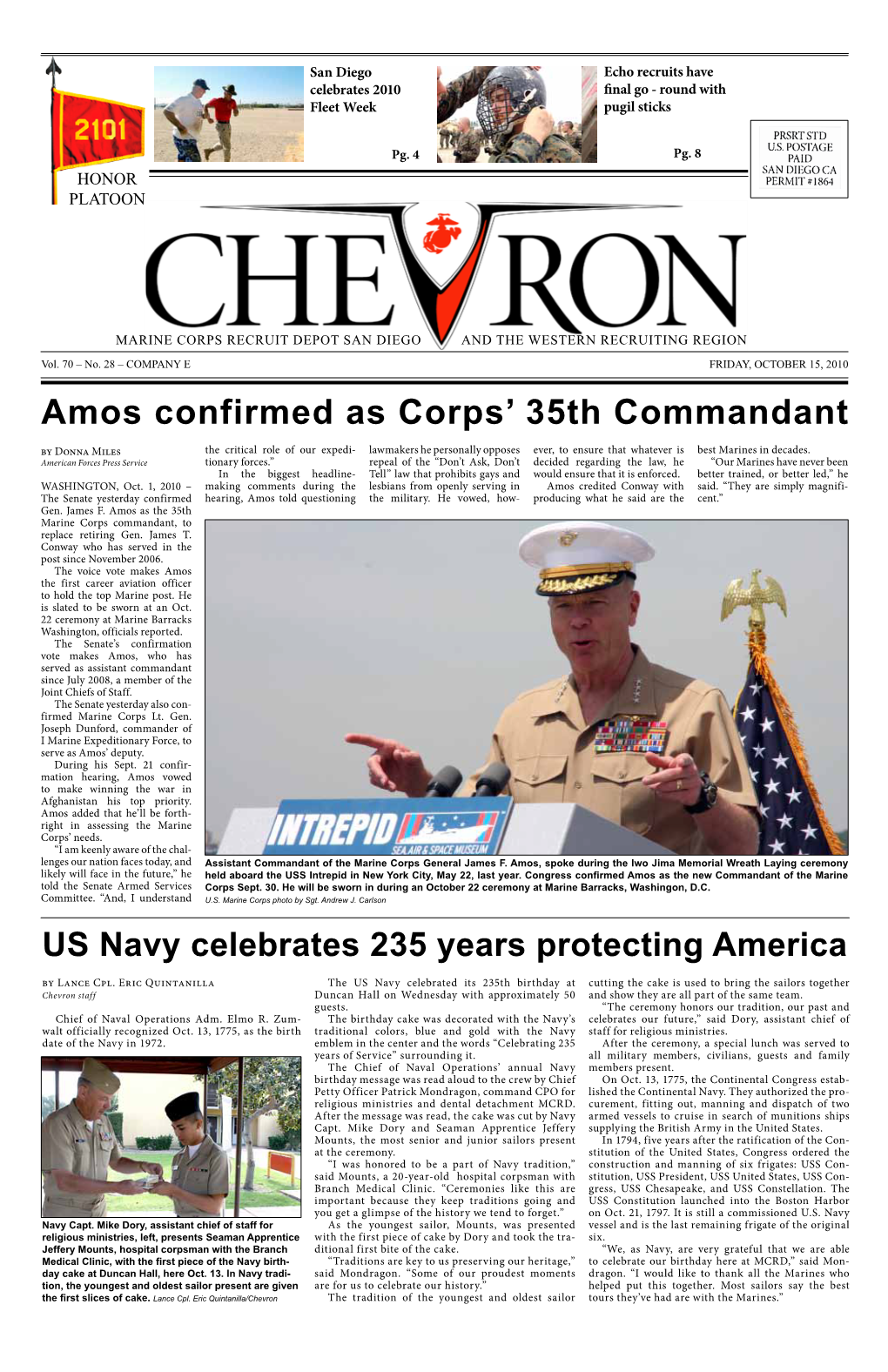 Amos Confirmed As Corps' 35Th Commandant