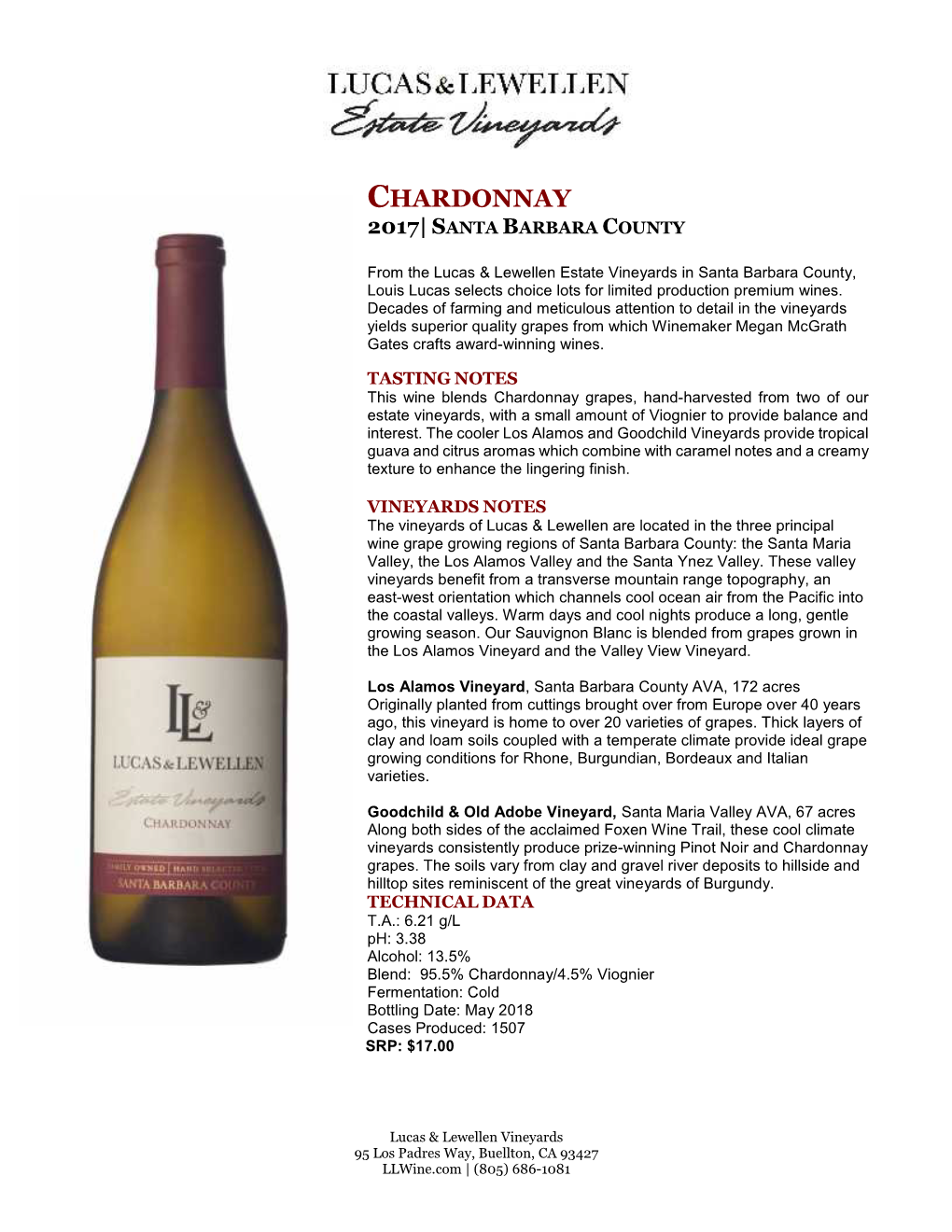 Chardonnay 2017| Santa Barbara County