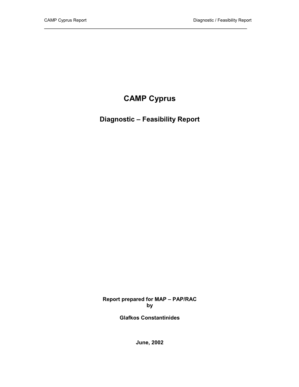 CAMP Cyprus Report Diagnostic / Feasibility Report