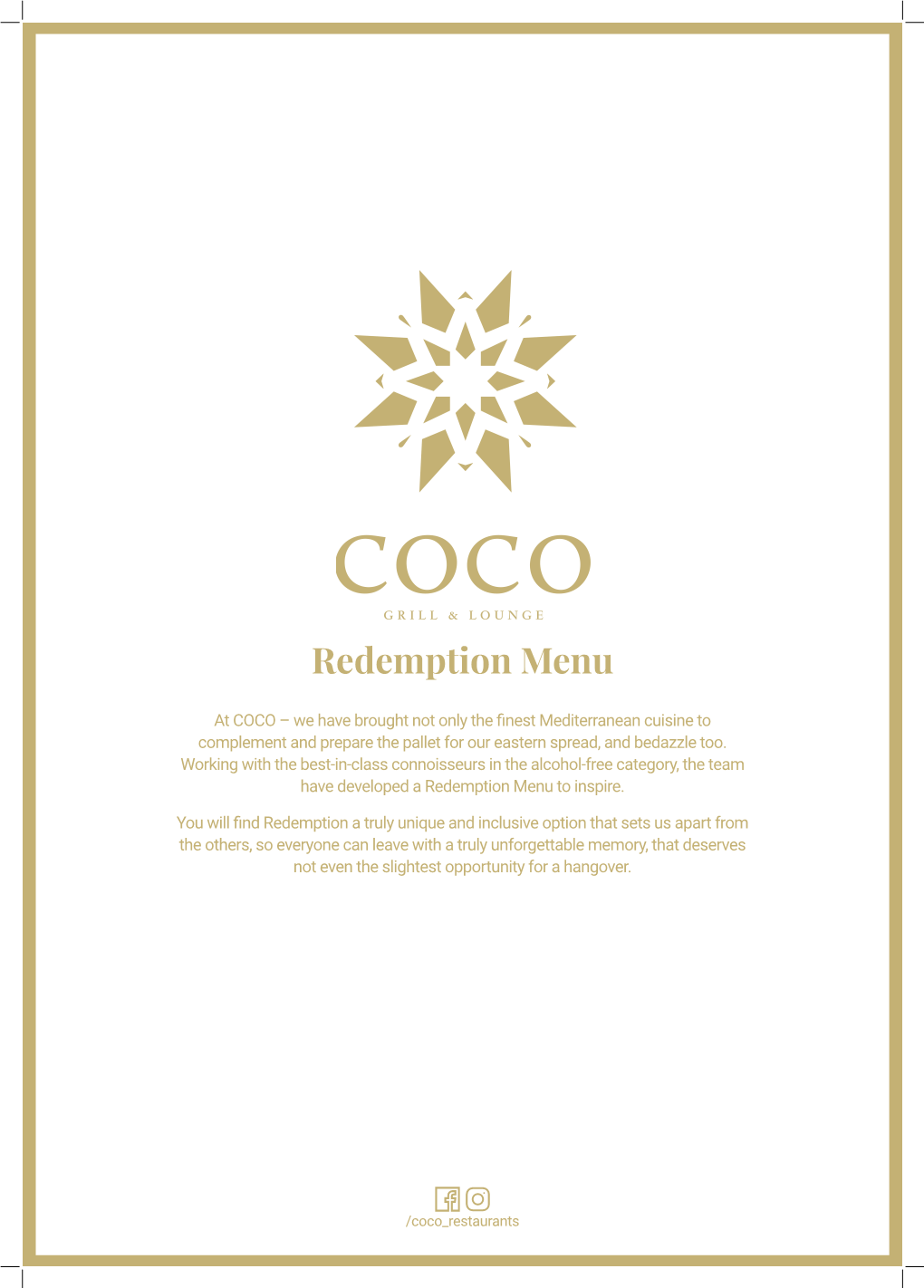 Redemption Menu