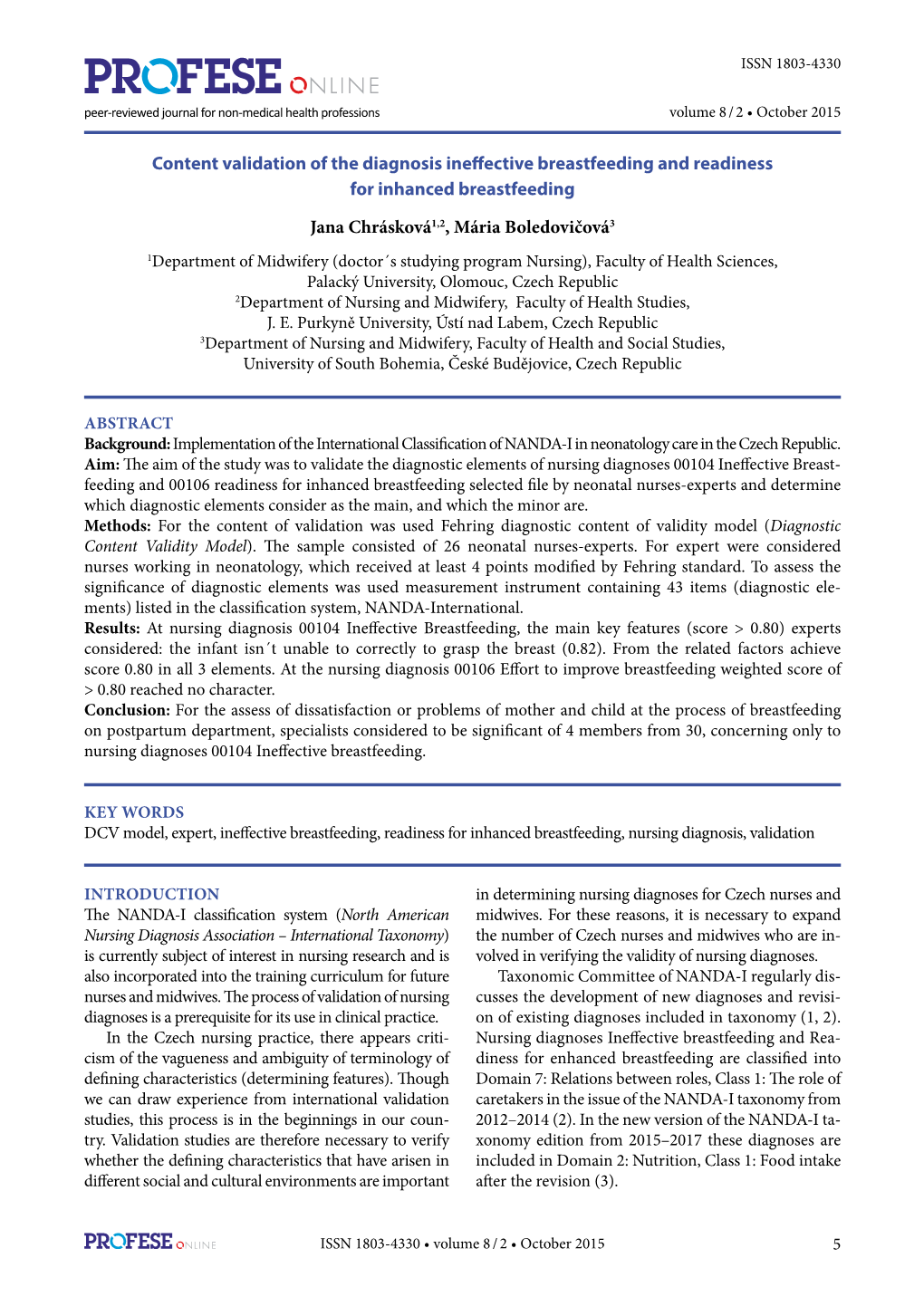 Content Validation of the Diagnosis Ineffective Breastfeeding and Readiness for Inhanced Breastfeeding