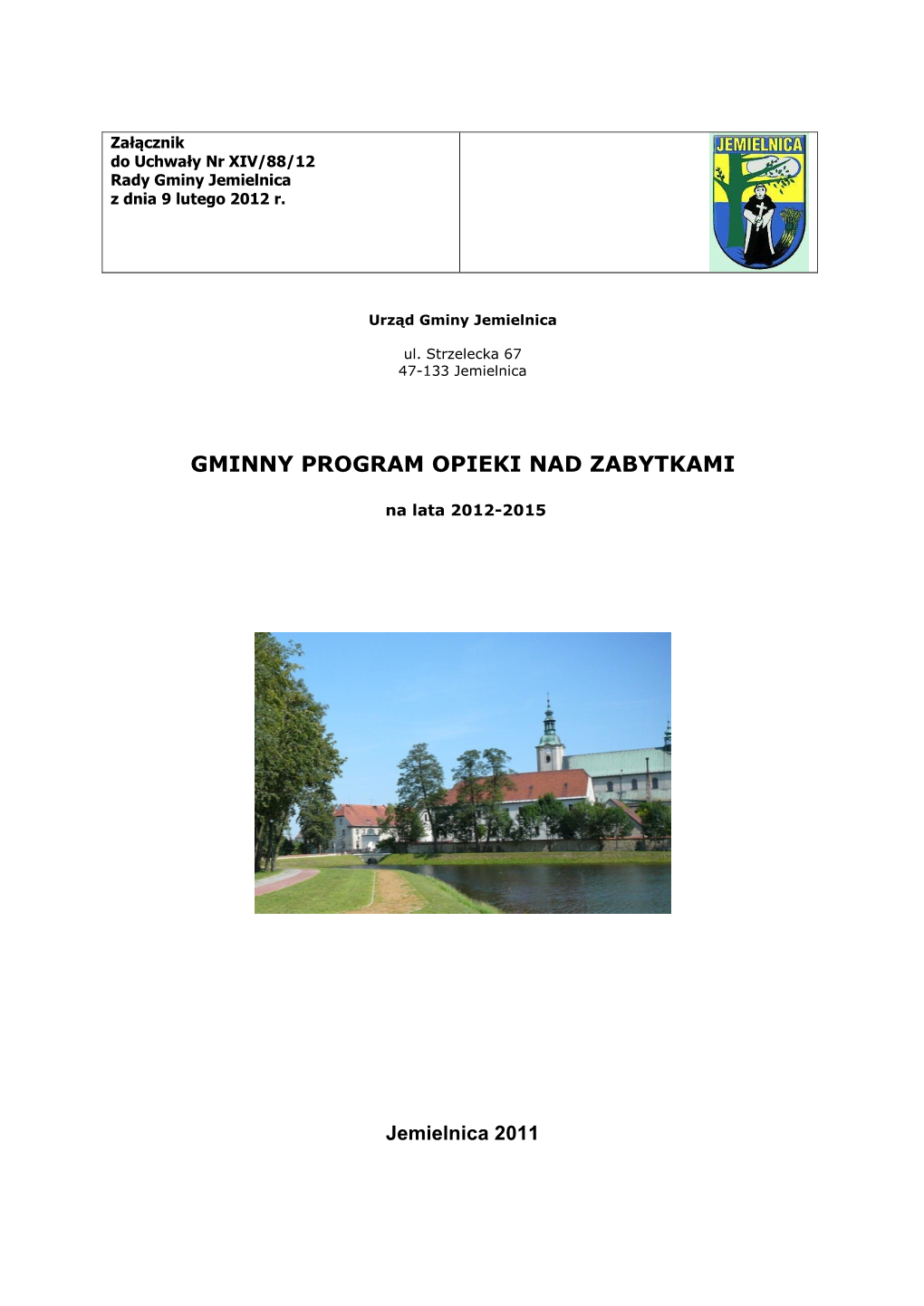 Gminny Plan Opieki Nad Zabytkami – Jemielnica