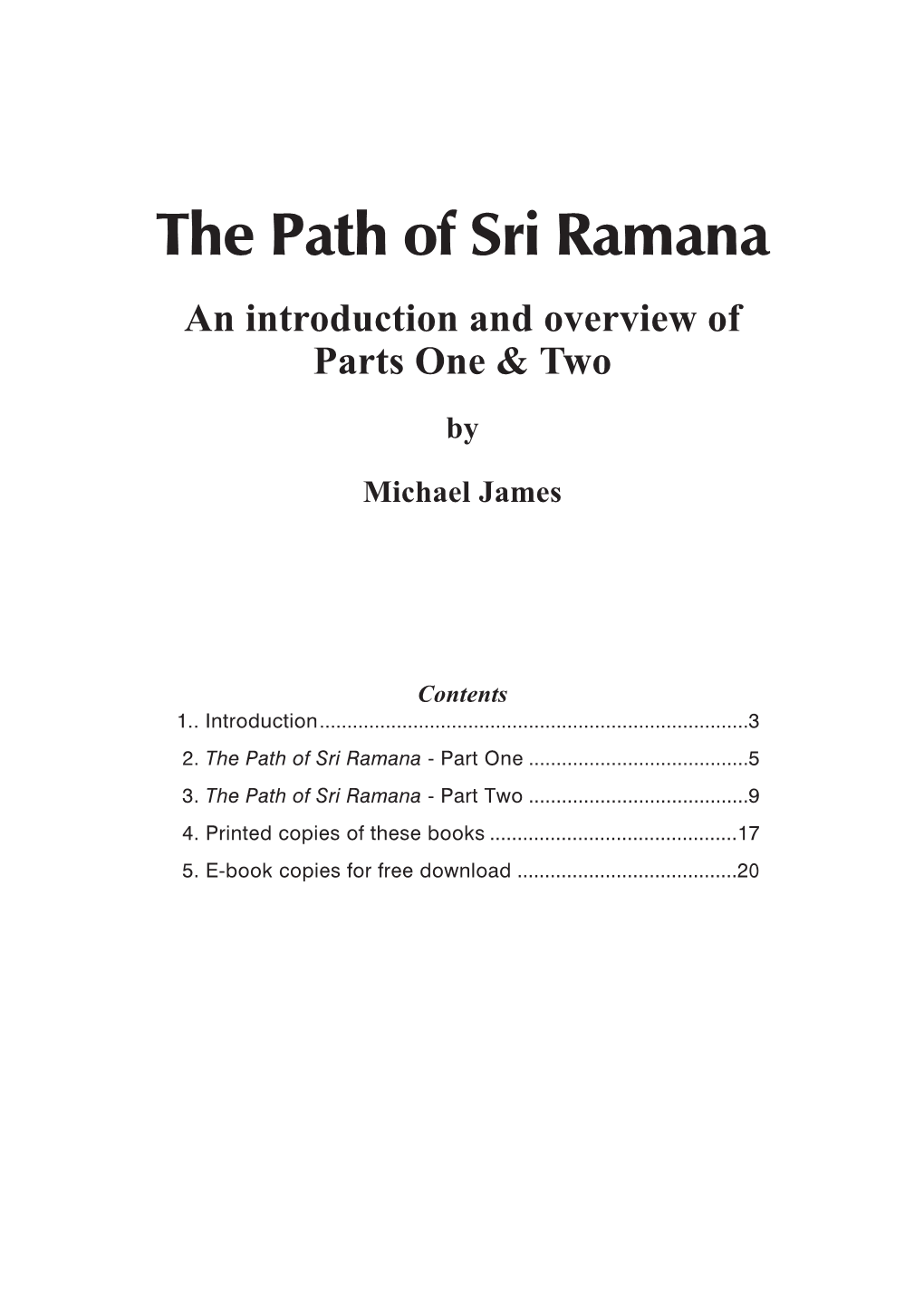 The Path of Sri Ramana