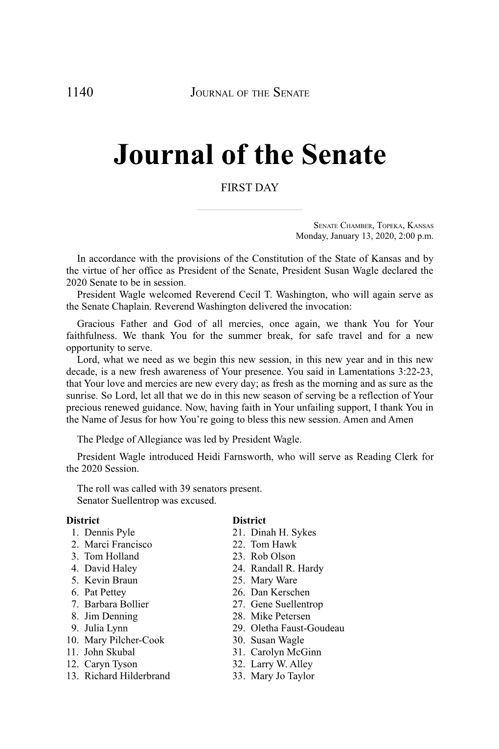 Journal of the Senate