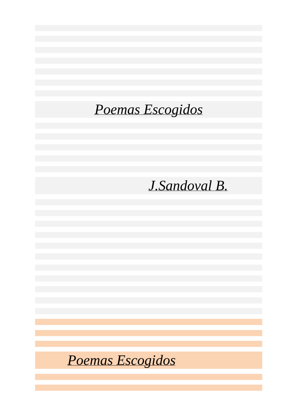 Poemas Escogidos J.Sandoval B. Poemas Escogidos