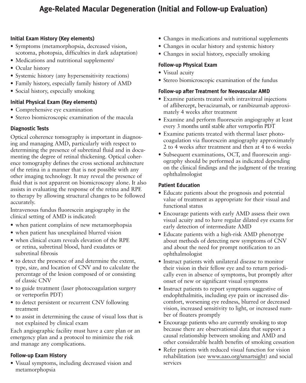 Age-Related Macular Degeneration (Initial and Follow-Up Evaluation)