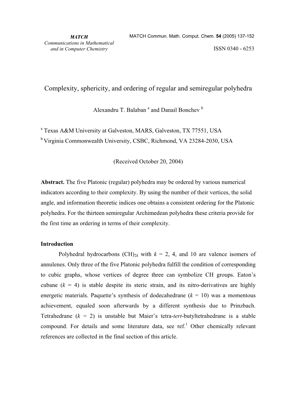 Complexity, Sphericity, and Ordering of Regular and Semiregular Polyhedra