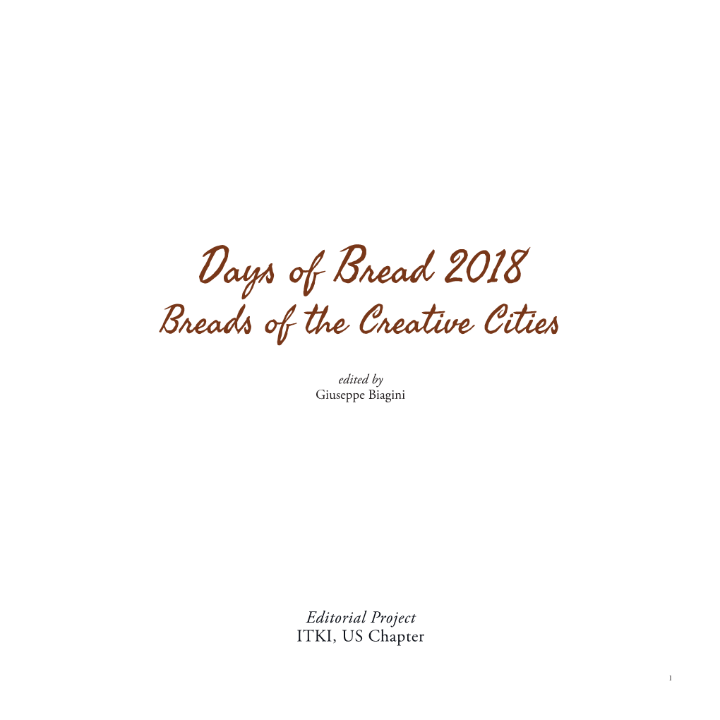 Days of Bread 2018 Breads of the Creative Cities