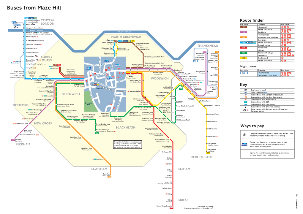 Buses from Maze Hill