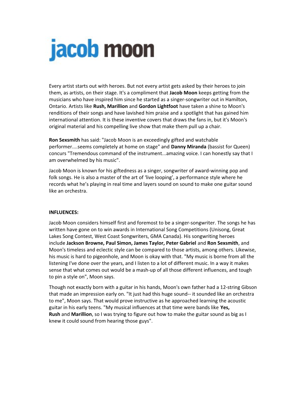 Jacob Moon Is Known for His Giftedness As a Singer, Songwriter of Award-Winning Pop And