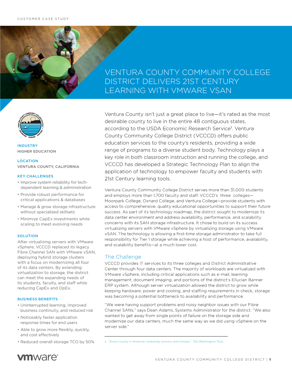 Ventura County Community College District Delivers 21St Century Learning with Vmware Vsan