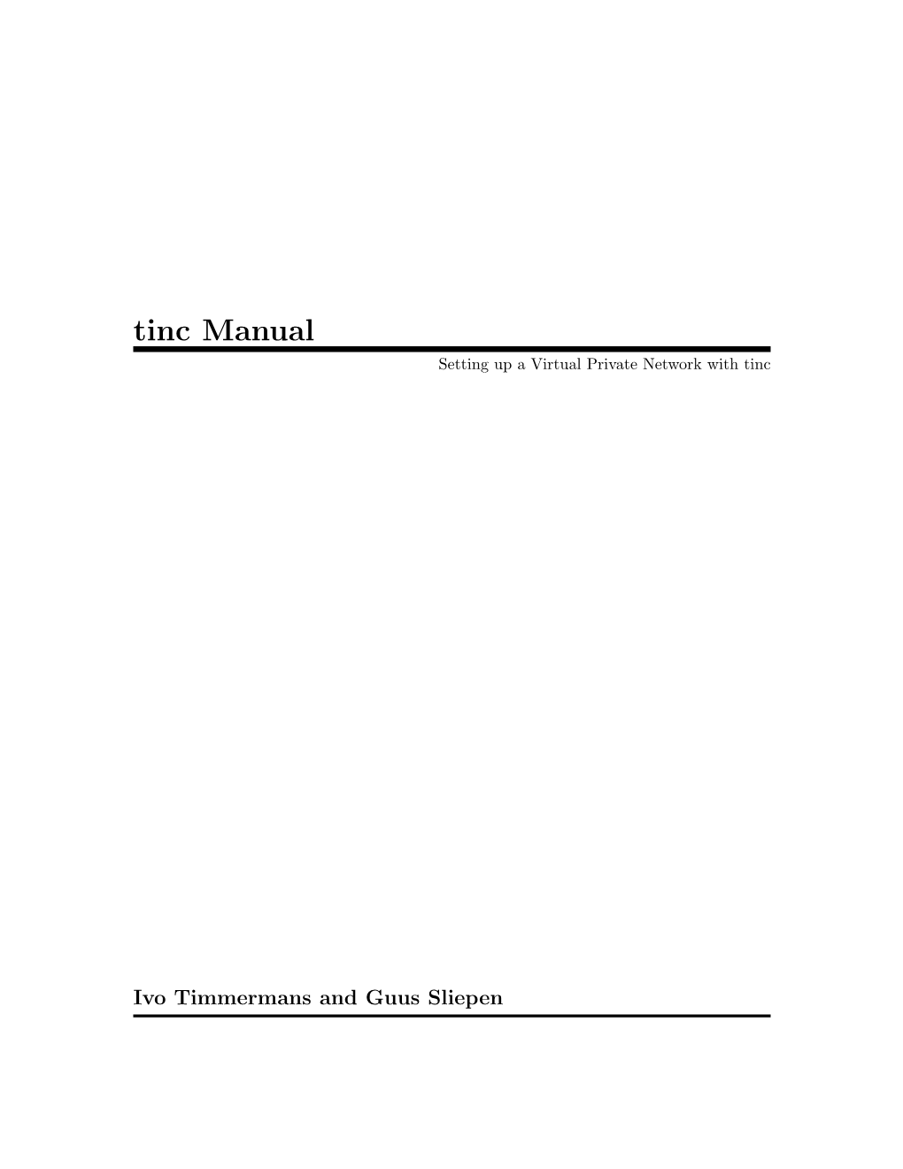 Manual Setting up a Virtual Private Network with Tinc