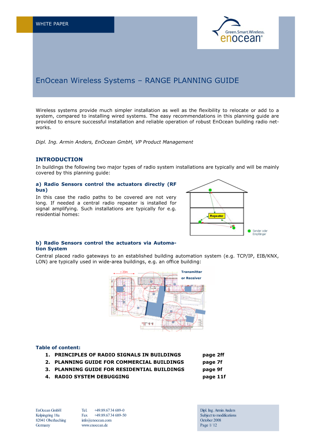 Enocean Wireless Systems – RANGE PLANNING GUIDE