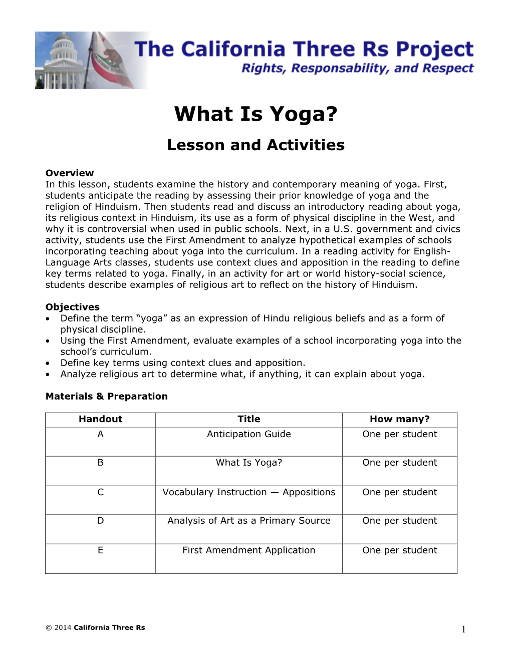 What Is Yoga? Lesson and Activities