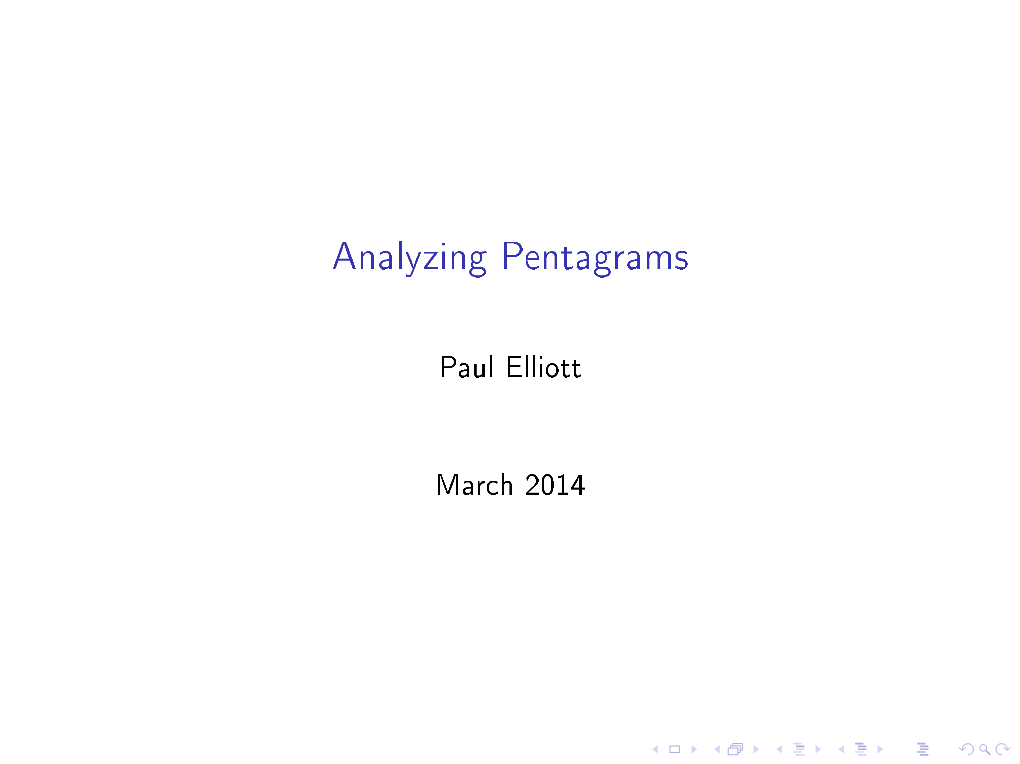 Analyzing Pentagrams