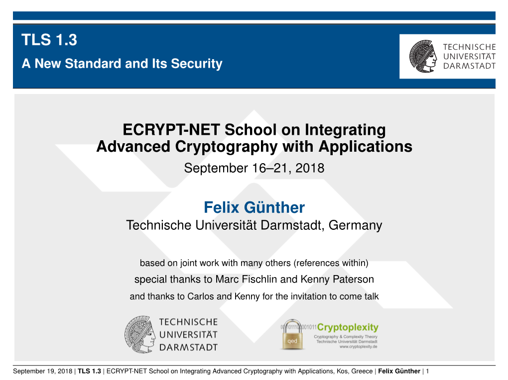 TLS 1.3 a New Standard and Its Security